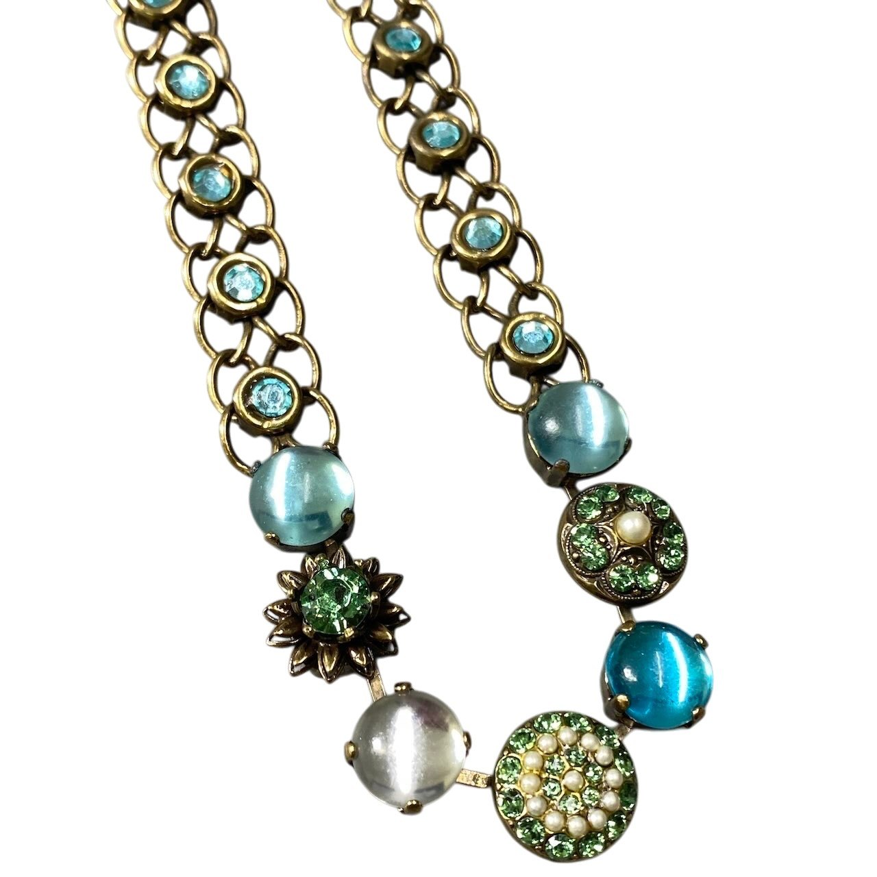 h11 20 《美品》 Mariana マリアナ 天然石 × クリスタル ビジュー スカイブルー アクセサリー ジュエリー アンティークt18r