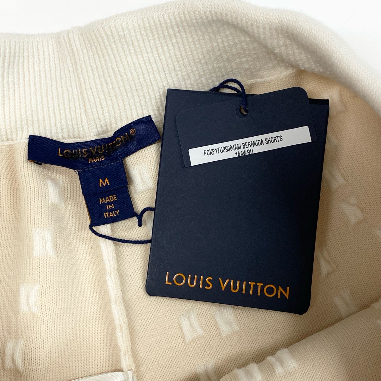 d12 LOUIS VUITTON ルイヴィトン チャンキーストライプ ロゴジャガード ショートパンツ ショーツ サイズM アイボリー レディースta1
