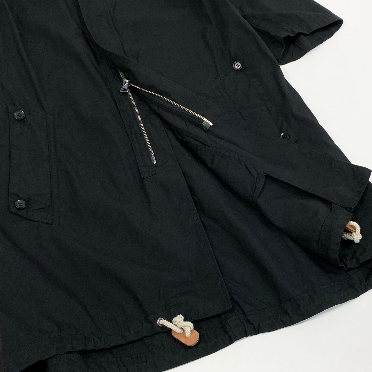 Ae25 Y`s ワイズ YOHJI YAMAMOTO ヨウジヤマモト ダブルジップ コートブルゾン 薄手 アウター サイズ2 ブラック コットン100％ レディースta1