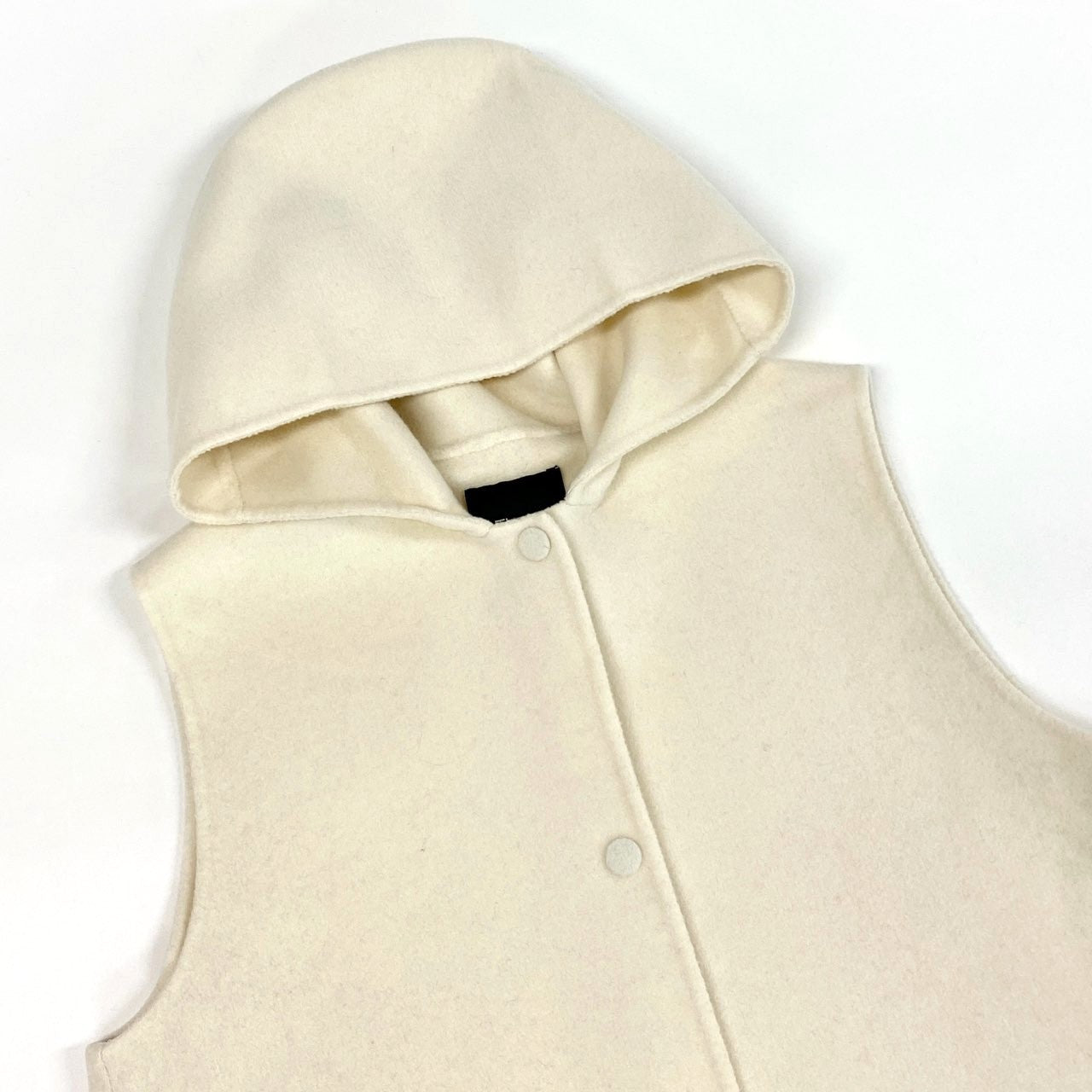 12L15 Theory セオリー CLAIRENE VEST DF フーディベスト 羽織り アウター カシミヤ混 S オフホワイト ウールカシミヤ レディースk02i