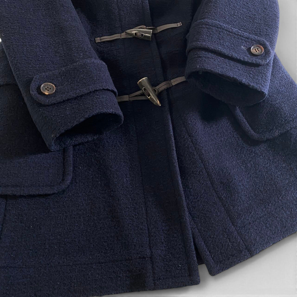20j26 MACKINTONSH LONDON マッキントッシュ ウールメルトン ダッフルコート トグルボタン サイズ40 ネイビー レディースu02t