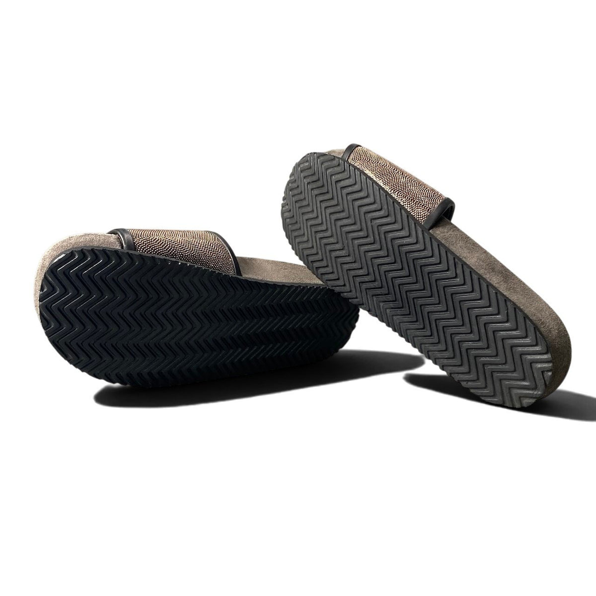 h10 【極美品】BRUNELLO CUCINELLI プレシャス ジュエリーサンダル ビーズ 37サイズ ブラウン レディース 女性用k02i