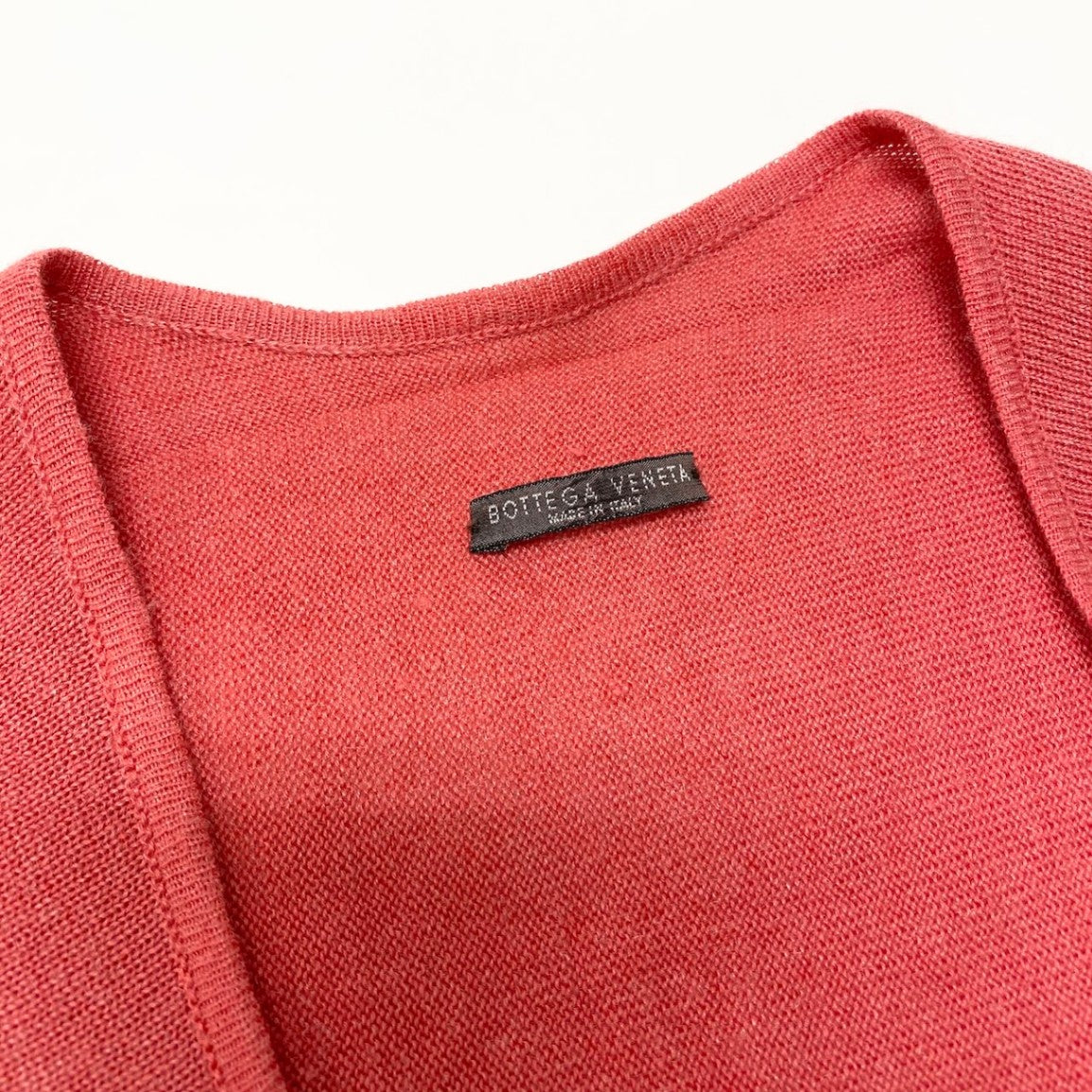 83c27 BOTTEGA VENETA ボッテガヴェネタ 変形ロングスリーブカーディガン バルーン袖 リネンシルク混 Lサイズ ピンク レディース 女性用o07t