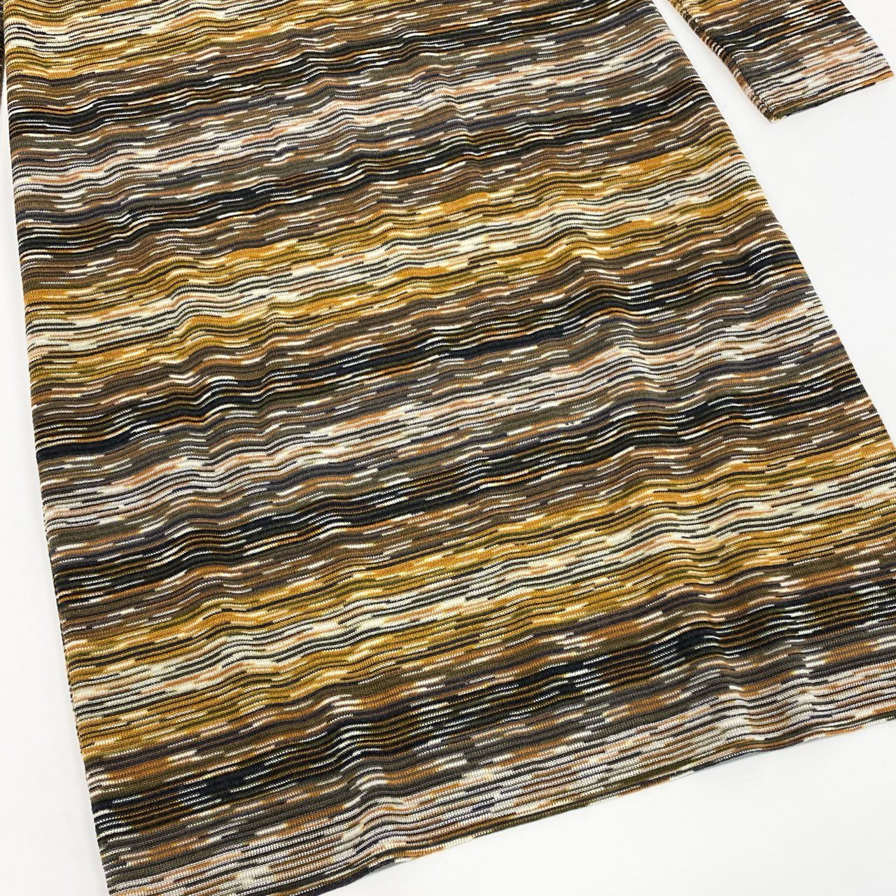 13j29 《美品》MISSONI ミッソーニ 長袖ニットワンピース ボーダー イタリア製 D-TK392 72サイズ マルチカラー レディースu02t