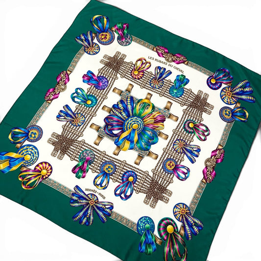 b20 HERMES エルメス Carre 90 Les Rubans du Cheval Scarf 馬のリボン飾り カレ90 スカーフt18r