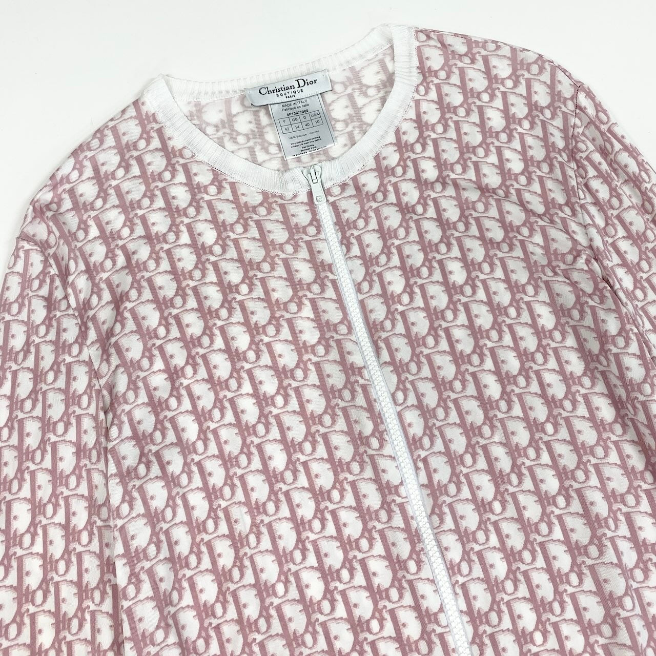 e7 Christian Dior クリスチャンディオール トロッター ジップアップジャケット  4P13077000 42 ピンク レーヨンu02t