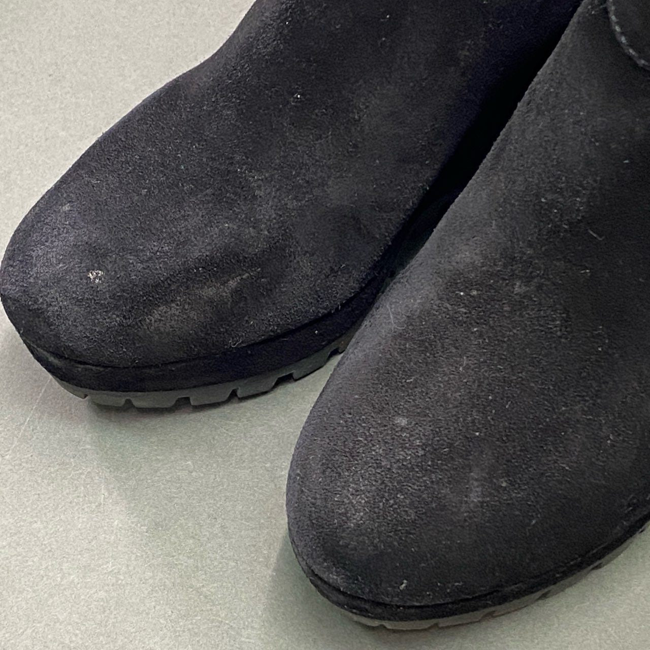 5a27 PRADA SPORT プラダスポーツ スウェードブーツ レザーミドルブーツ 37 1/2 ブラック スウェード レディース 靴