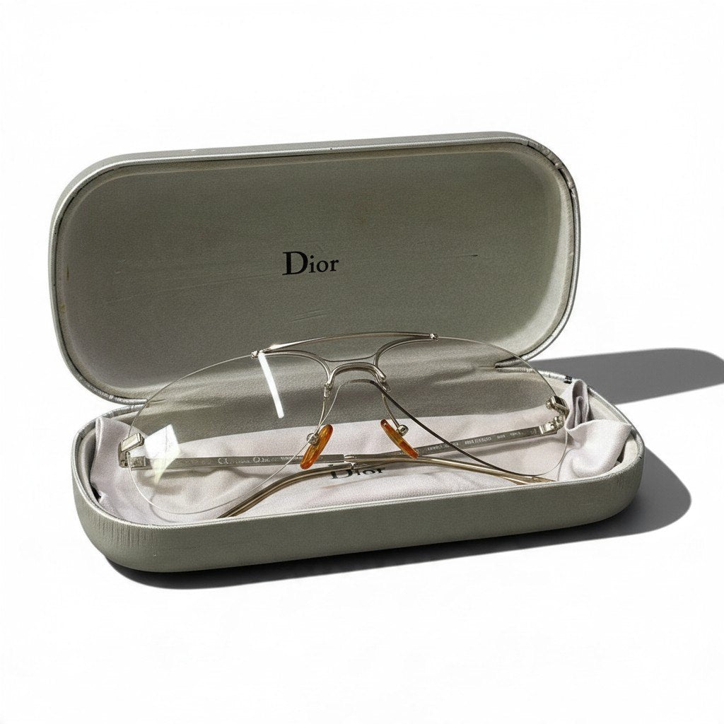 j19 Christian Dior クリスチャンディオール MINI AVIATOR 29G リムレスサングラス Rimless Sunglasses シルバーt18r