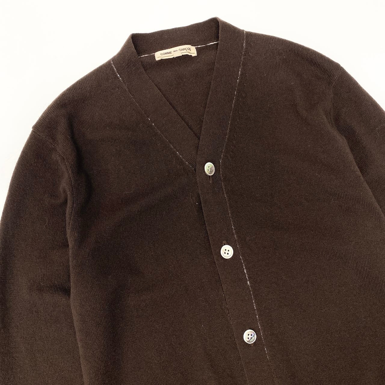 50e8 COMME des GARCONS コムデギャルソン ロングスリーブニットカーディガン Vネック トップス OT-N002 Mサイズ ブラウン ウール100％ メンズ 男性用u02t