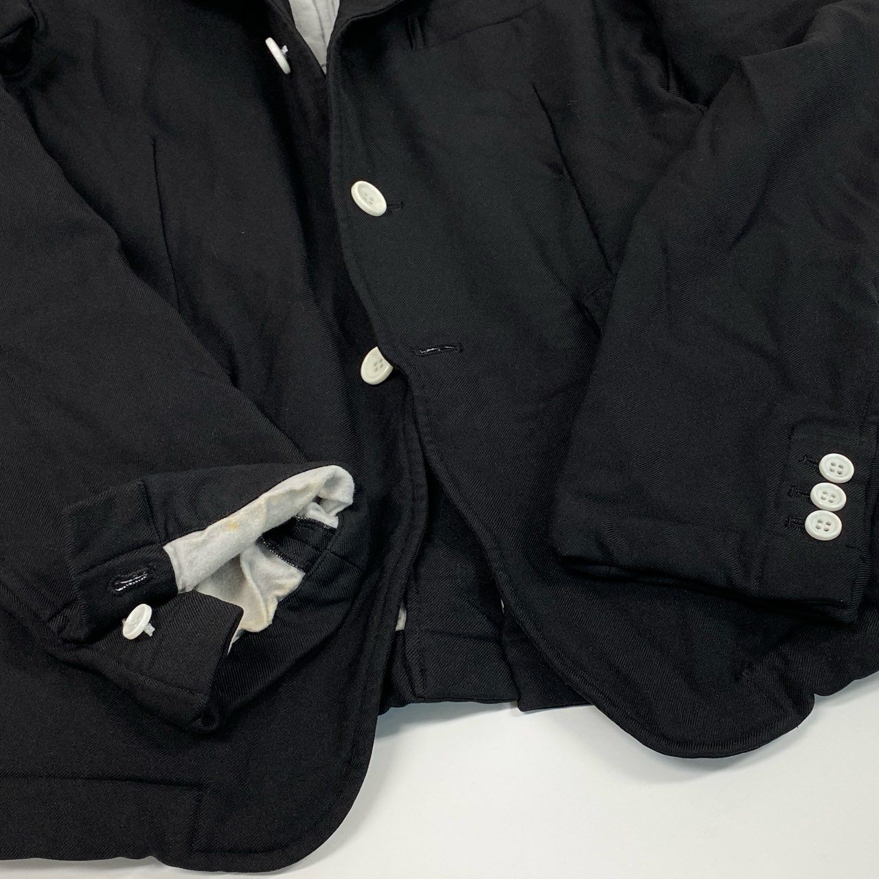 11b9 BLACK COMME des GARCONS ブラックコムデギャルソン 2014年 ポリ縮絨 テーラージャケット アウター M ブラック ポリエステル メンズk02i