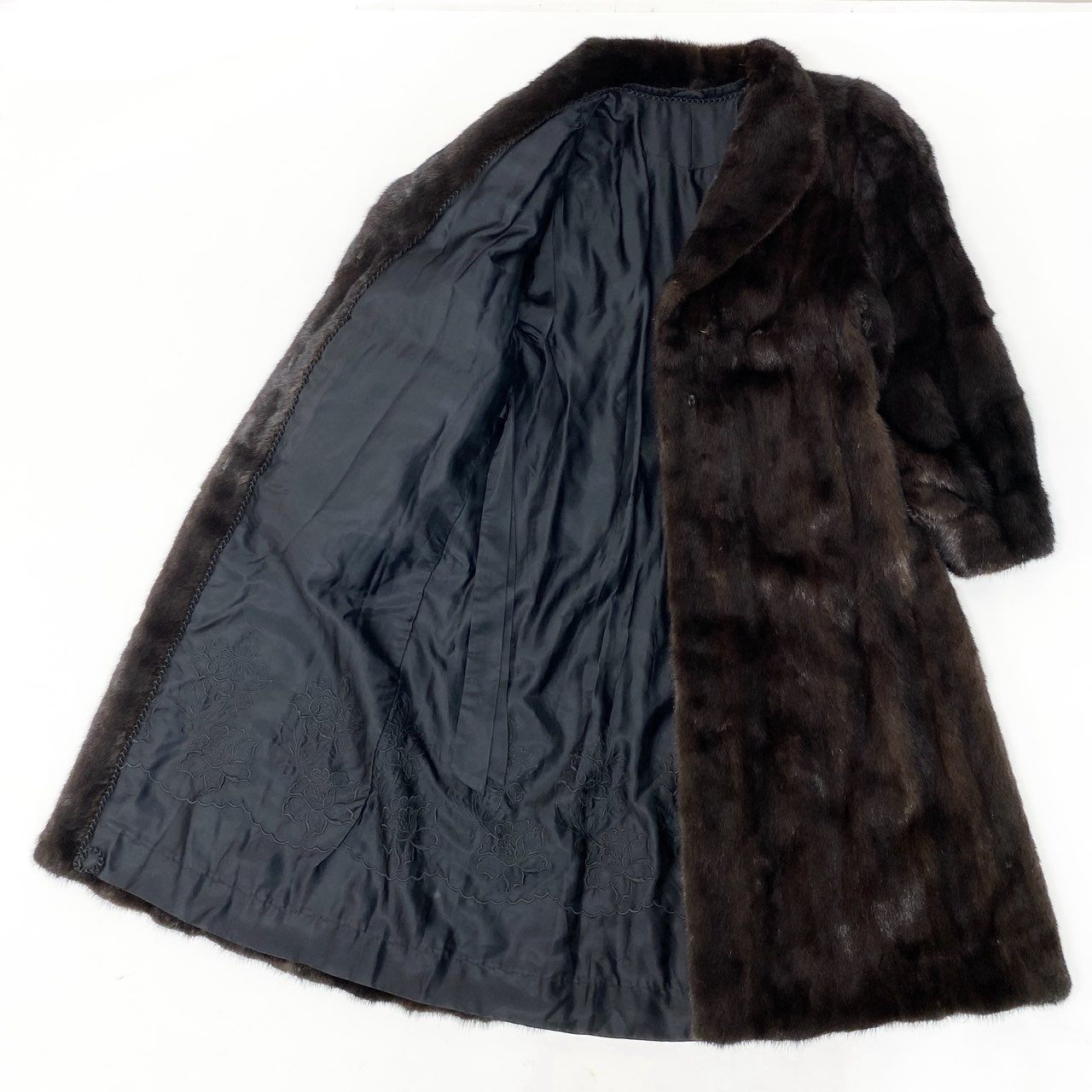 26c14 JEAN DORSAY Black Jewel ブラックジュエル デミバフミンク 超ロングコート 丈115cm サイズF ブラウン 最高級本毛皮 Mink Fur Super Long Coatt18r