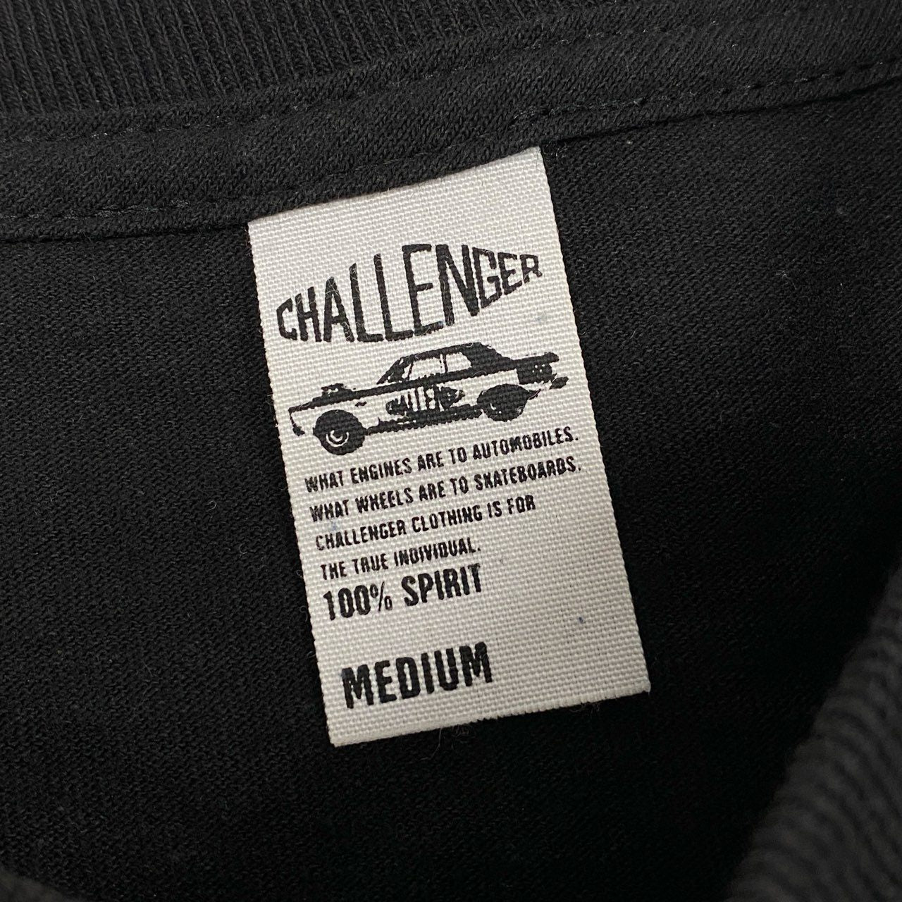 68a24 CHALLENGER チャレンジャー ロングスリーブTシャツ ロゴプリント ZOMBIE SKULL クルーネック M ブラック メンズ 男性用o07t