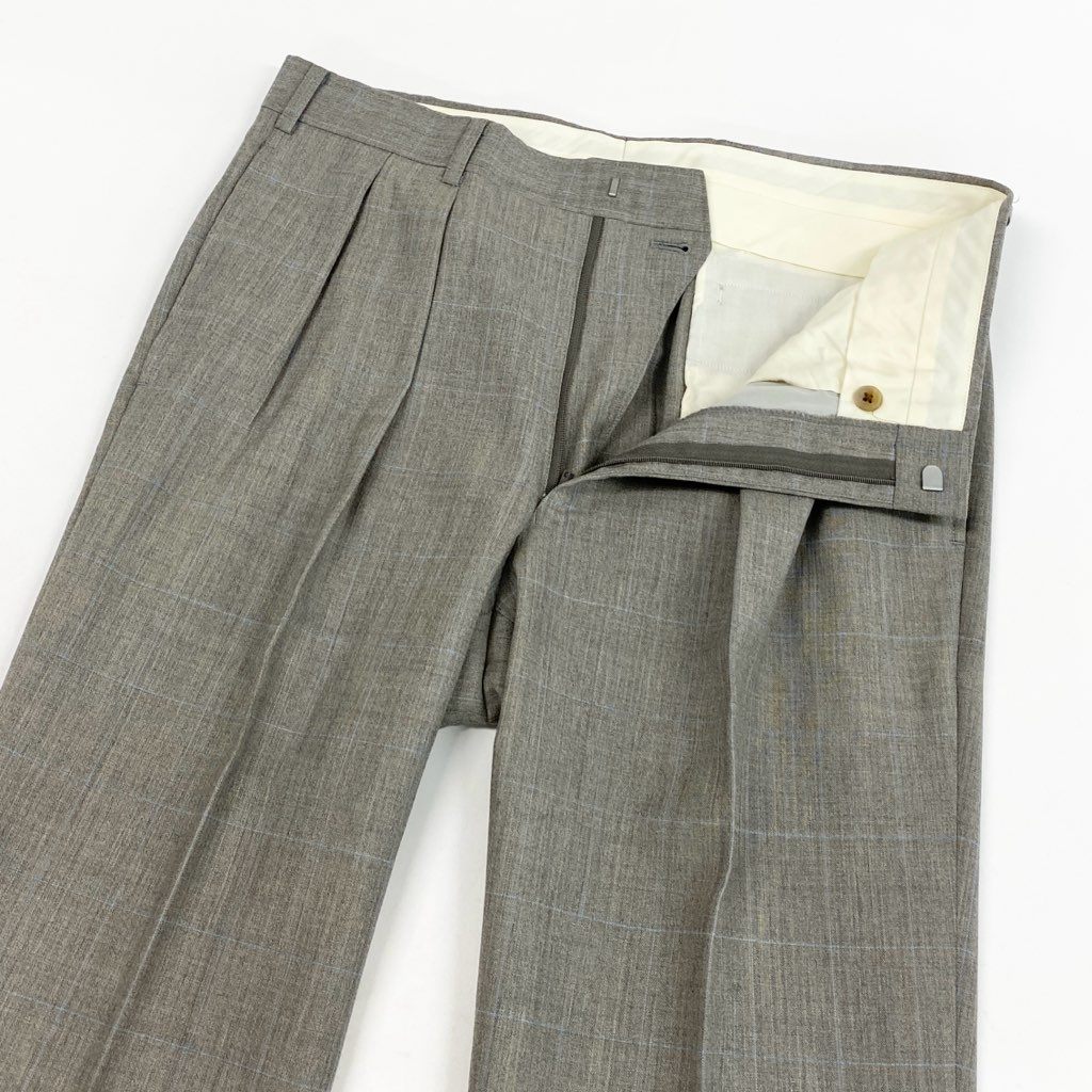 52l24 BURBERRY バーバリー スーツセットアップ テーラードジャケット シングルジャケット スラックス チェック AB4サイズ グレー ウール100％ メンズo07t