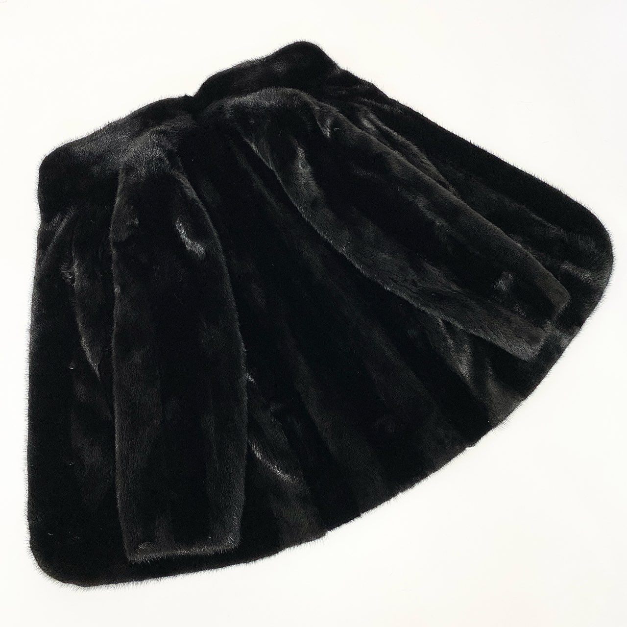 44a15 希少デザイン ダークミンク ロングコート サイズ9～11 ブラック 本毛皮 Dark Mink Fur Coatt18r