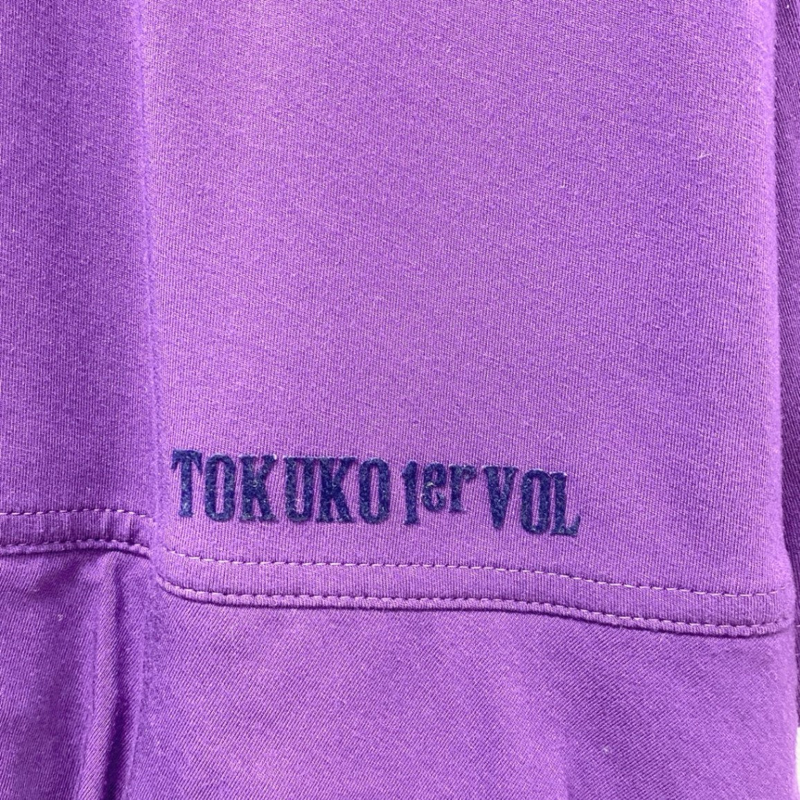 30b18 TOKUKO 1er VOL トクコプルミエヴォル チュニックワンピース 裾フリル ハイネック ロングスリーブ ワンポイント刺繡 レディース 女性用 9 パープルu02t