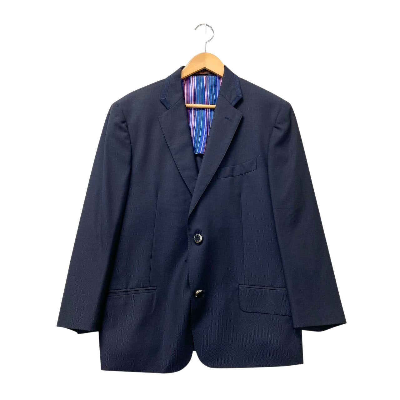 85g5 ETRO エトロ 裏ストライプ テーラードジャケット サイズ54 ネイビー ブレザー フォーマル 紳士服t18r