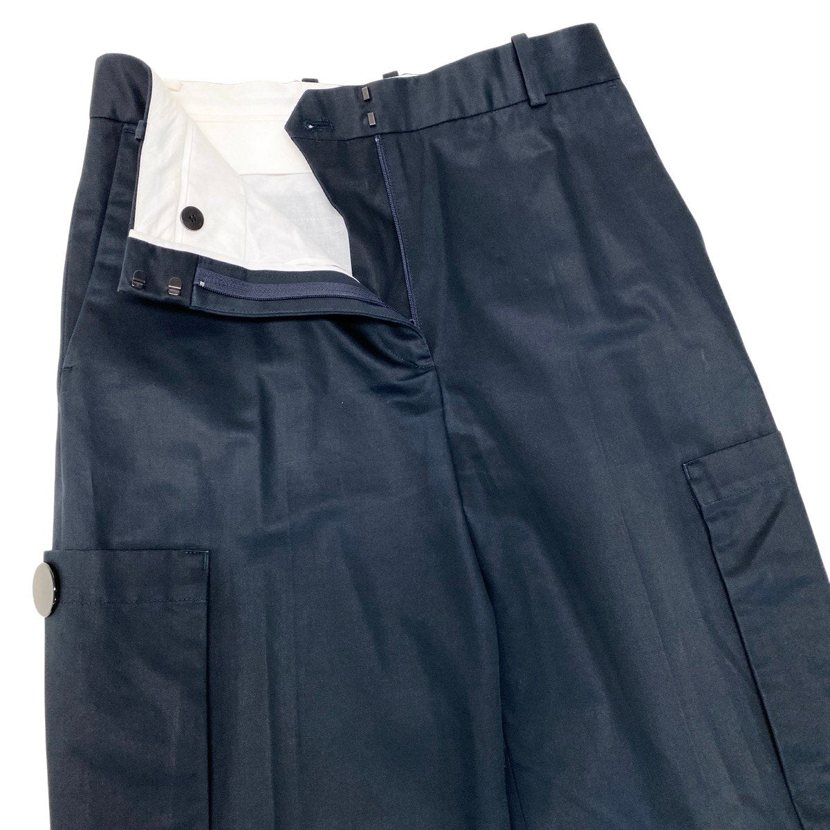 34g17 CELINE セリーヌ フィービー期 カーゴパンツ ボトムス 21M29/5081 サイズ34 ネイビー コットン100％ レディースu02t