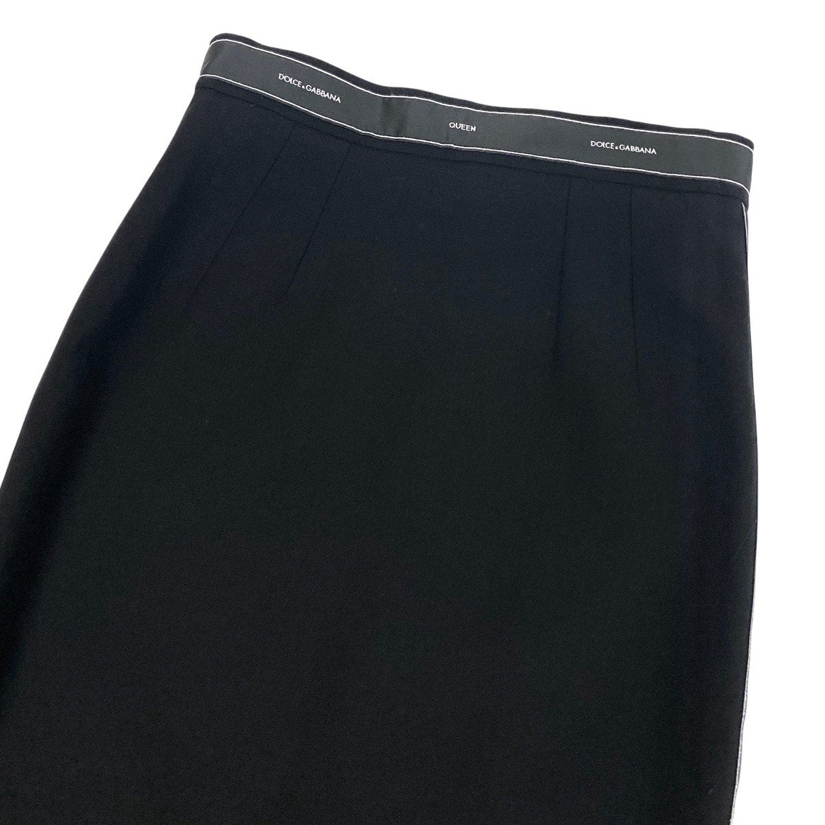 h17 【美品】DOLCE&GABBANA ロングスカート サイドライン 42サイズ ブラック レディース 女性用k02i