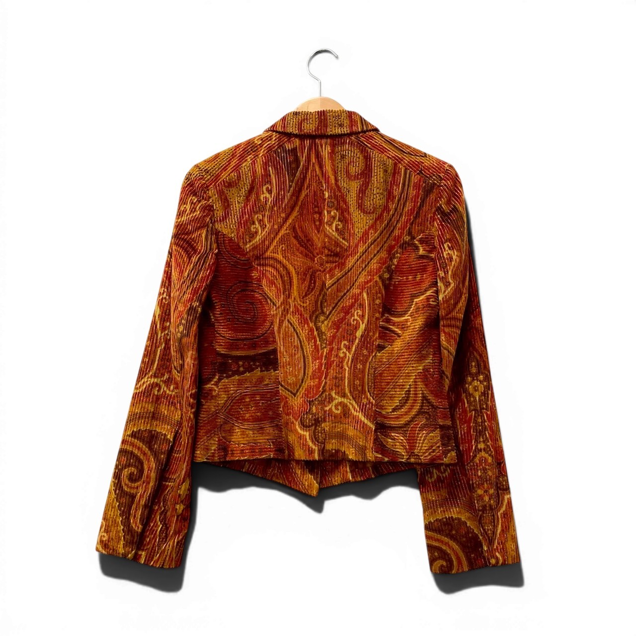22f17 【美品】 ETRO エトロ コーデュロイジャケット テーラードジャケット ペイズリー柄 サイズ40 マルチカラー レディース 女性用u02t