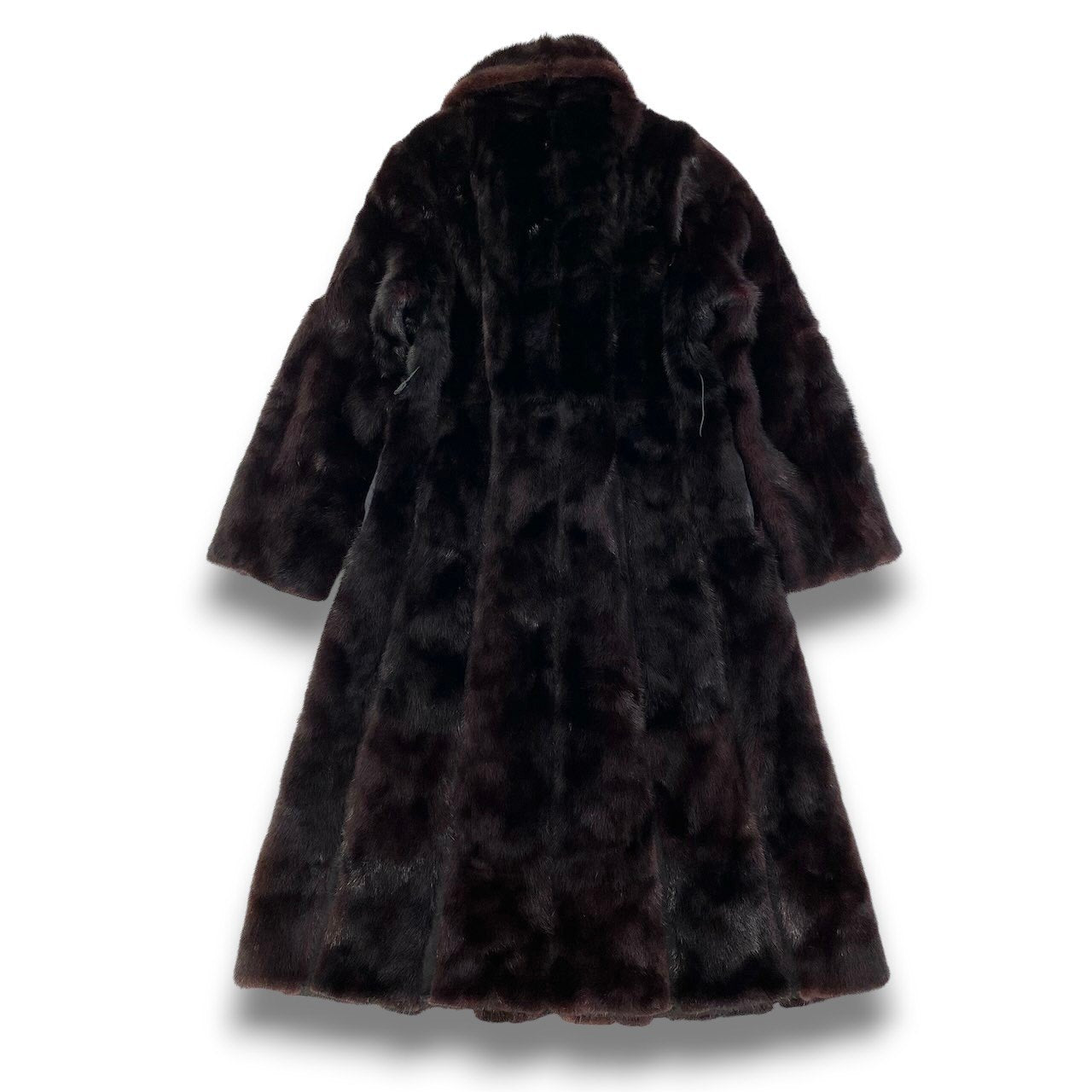 6c21 超ロング 本毛皮 ミンクコート 丈110cm サイズF 赤茶 Mink Fur Super Long Coatt18r