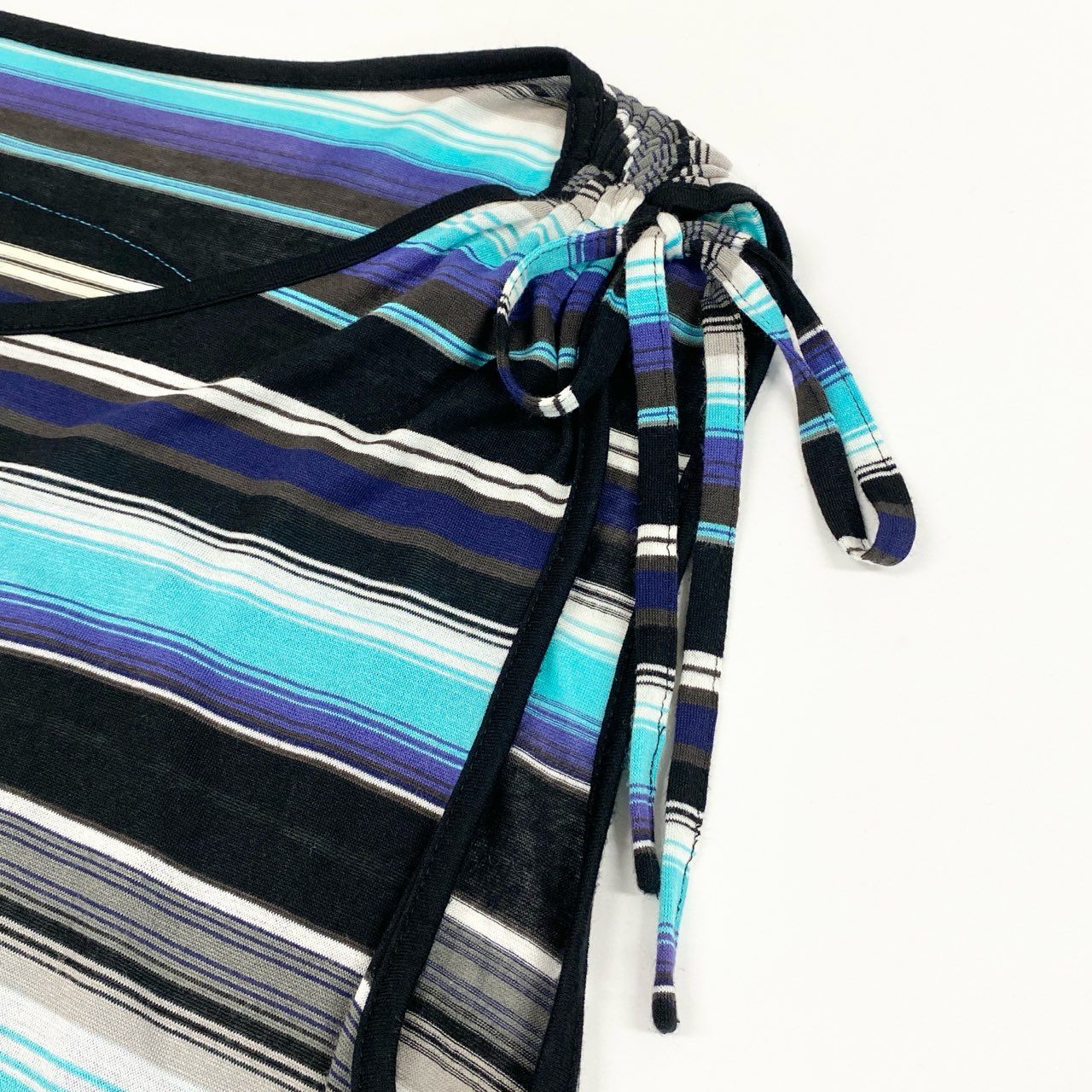 2k19 TOKUKO 1er VOL トクコプルミエヴォル ノースリーブワンピース ロングワンピース 裾変形デザイン ボーダー 9 ブルー系 レディースu02t