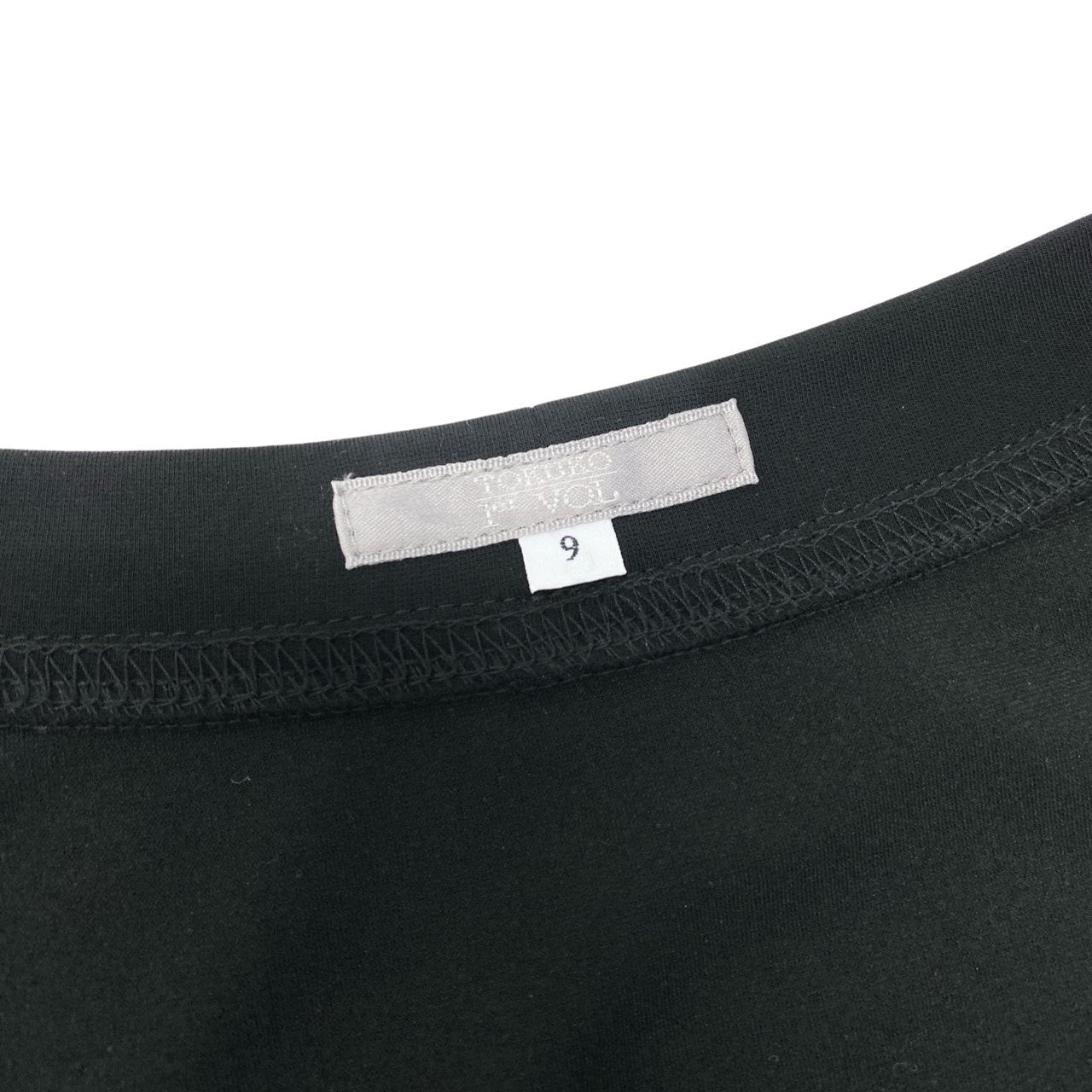 15c5 【美品】 TOKUKO 1er VOL トクコプルミエヴォル ノースリーブワンピース ロングワンピース 花柄プリント ストレッチ レディース 女性服 サイズ9 ブラックu02t