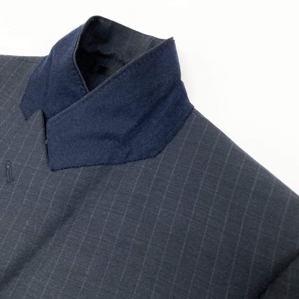 16a27 BURBERRY LONDON バーバリーロンドン スーツセットアップ テーラードジャケット スラックスパンツ ストライプ リネン混 94-84-165 AB4 ネイビー メンズ 男性用o07t