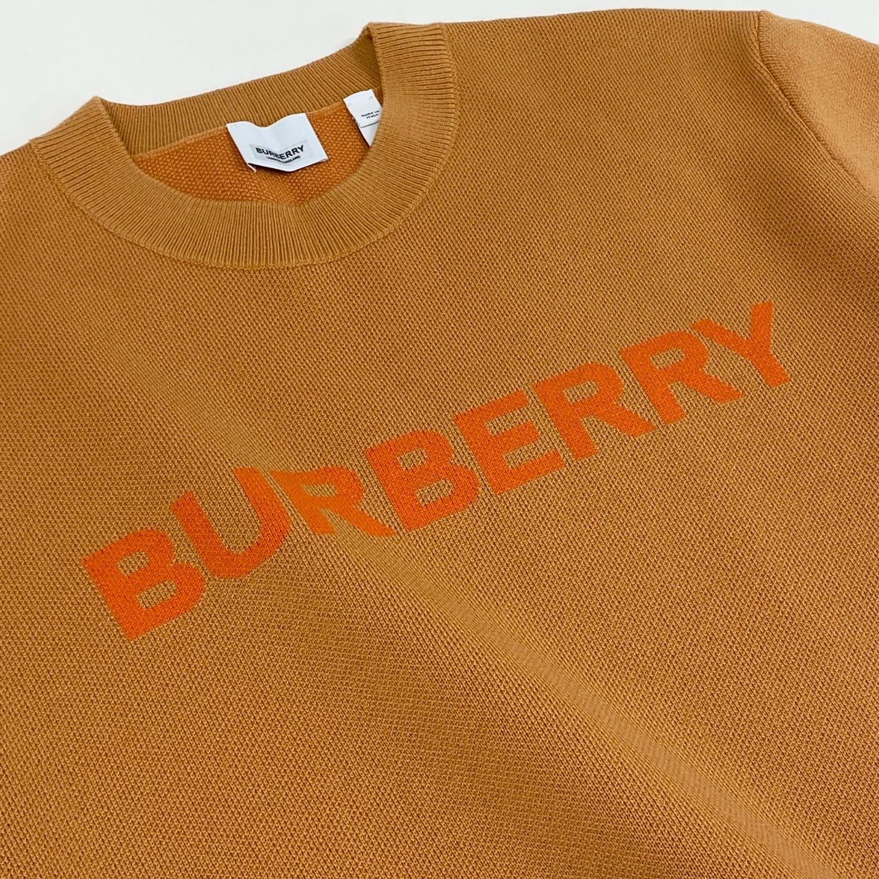 41a5 BURBERRY バーバリー ロゴニットスウェット ウールセーター 8063656 M オレンジ イタリア製 トップス クルーネック