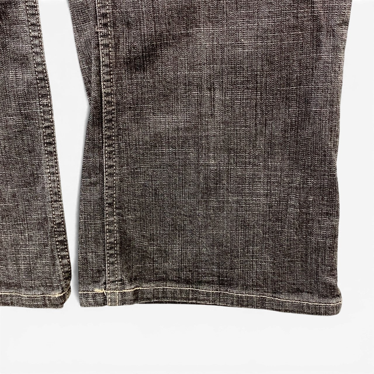 24b16 【美品】 OLLEBOREBLA オレボレブラ アルベロベロ デニムパンツ ボトムス ブタさん 刺繍 ストレッチ〇 レディース 女性用 L グレー系o07t