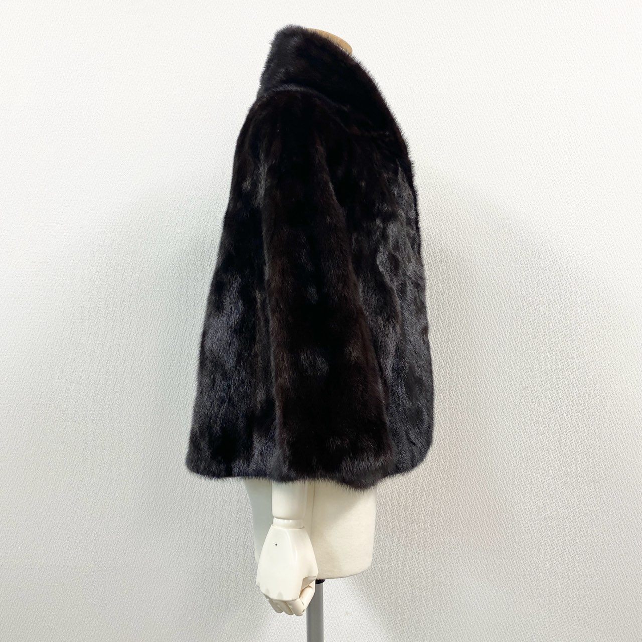 49k19 マホガニーミンク ケープ ポンチョ ダークブラウン 本毛皮 MINK FUR リアルファー コート ショール 羽織t18r