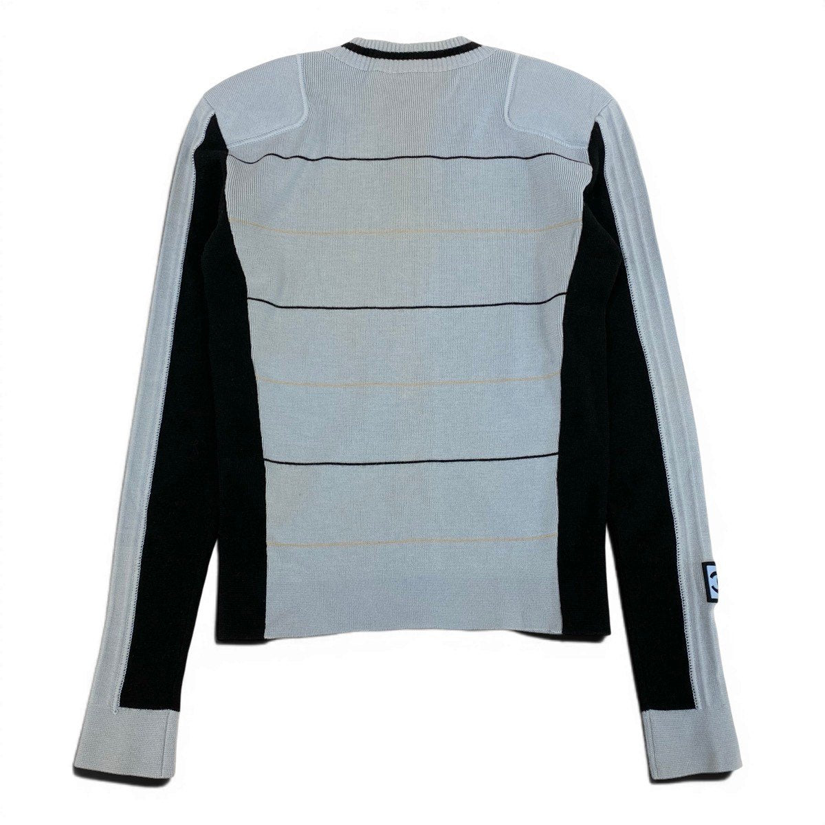 Cg23 CHANEL シャネル ココマーク ジップアップニットブルゾン CC Logo Zip-up Knit Jacket 38 ライトブルーt18r