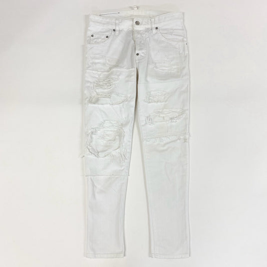 76g2 DSQUARED2 ディースクエアード SKATER JEAN ダメージ加工 ホワイトデニム ジーパン ボタンフライ S74LB0217 サイズ44 ホワイト コットン メンズ