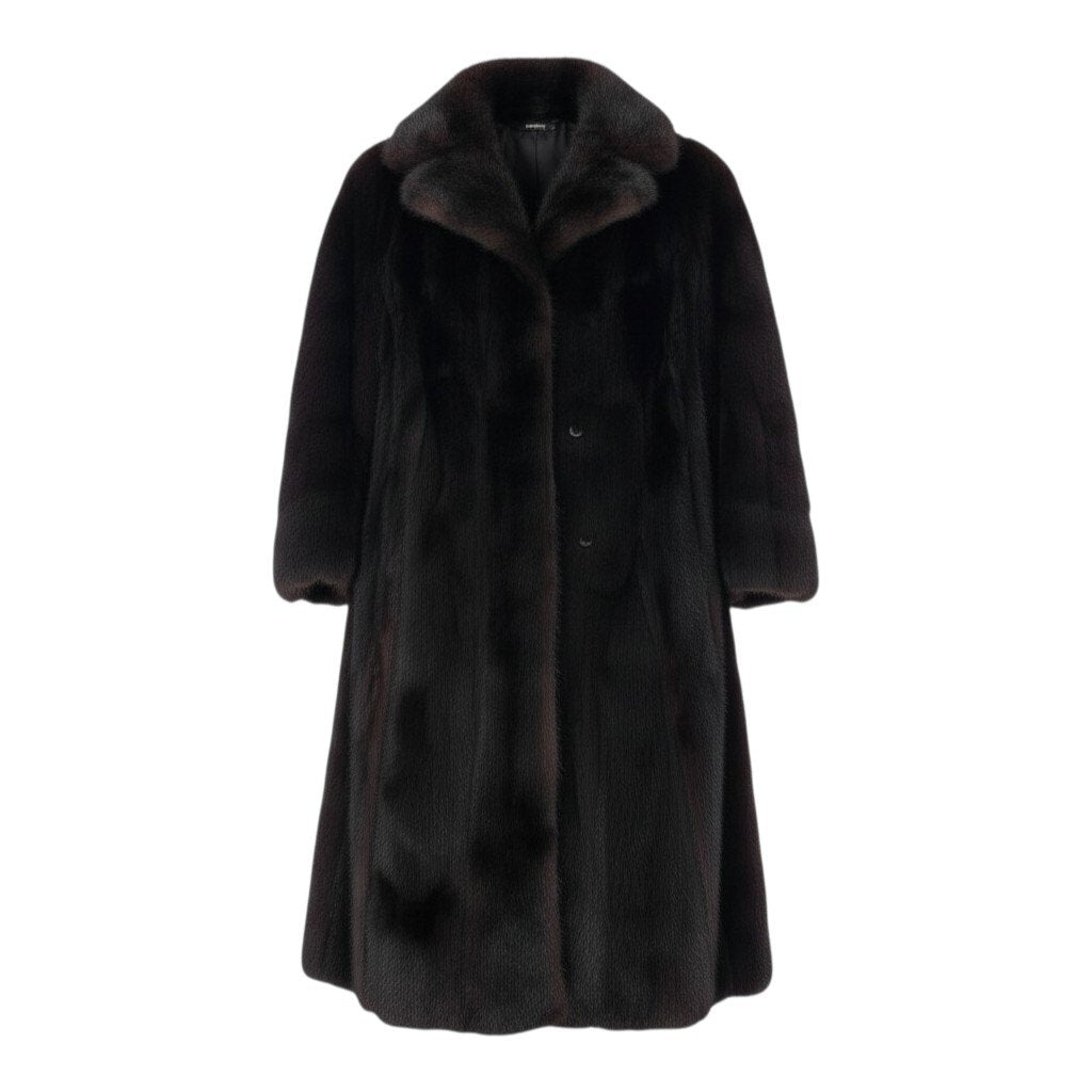 6c21 超ロング 本毛皮 ミンクコート 丈110cm サイズF 赤茶 Mink Fur Super Long Coatt18r