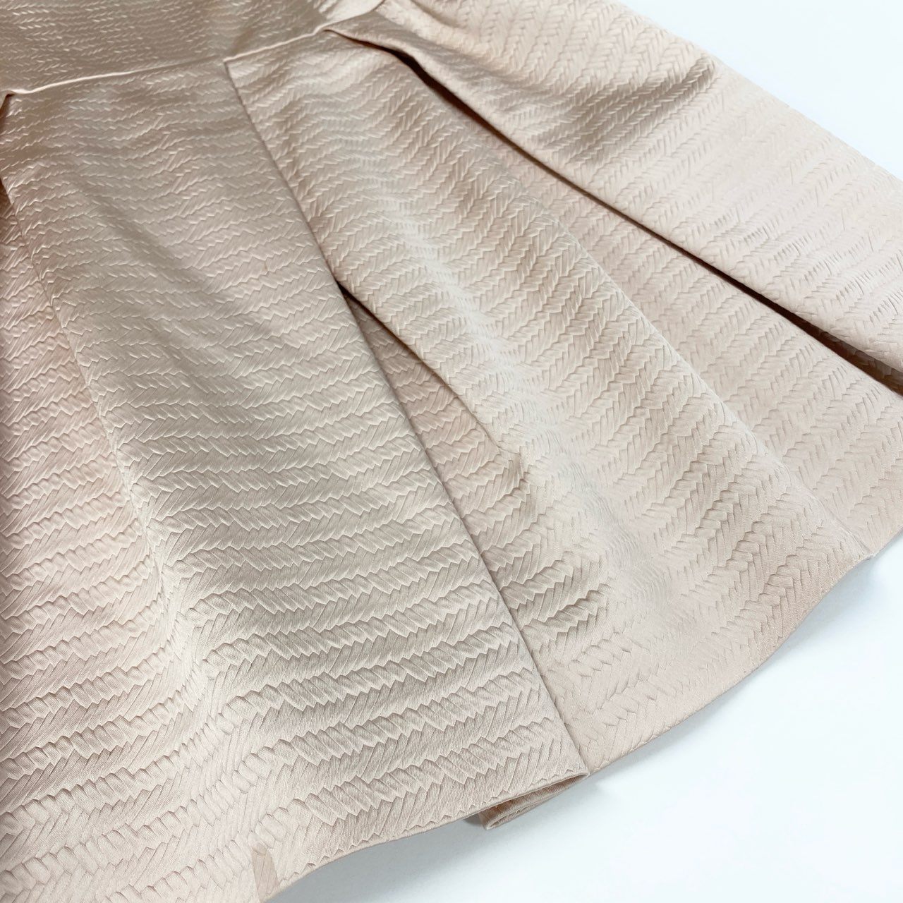 14a28 《美品》 Rene ルネ ノースリーブワンピース ドレスワンピース タックフレアスカート 36 ピンクベージュ レディース 女性用u02t
