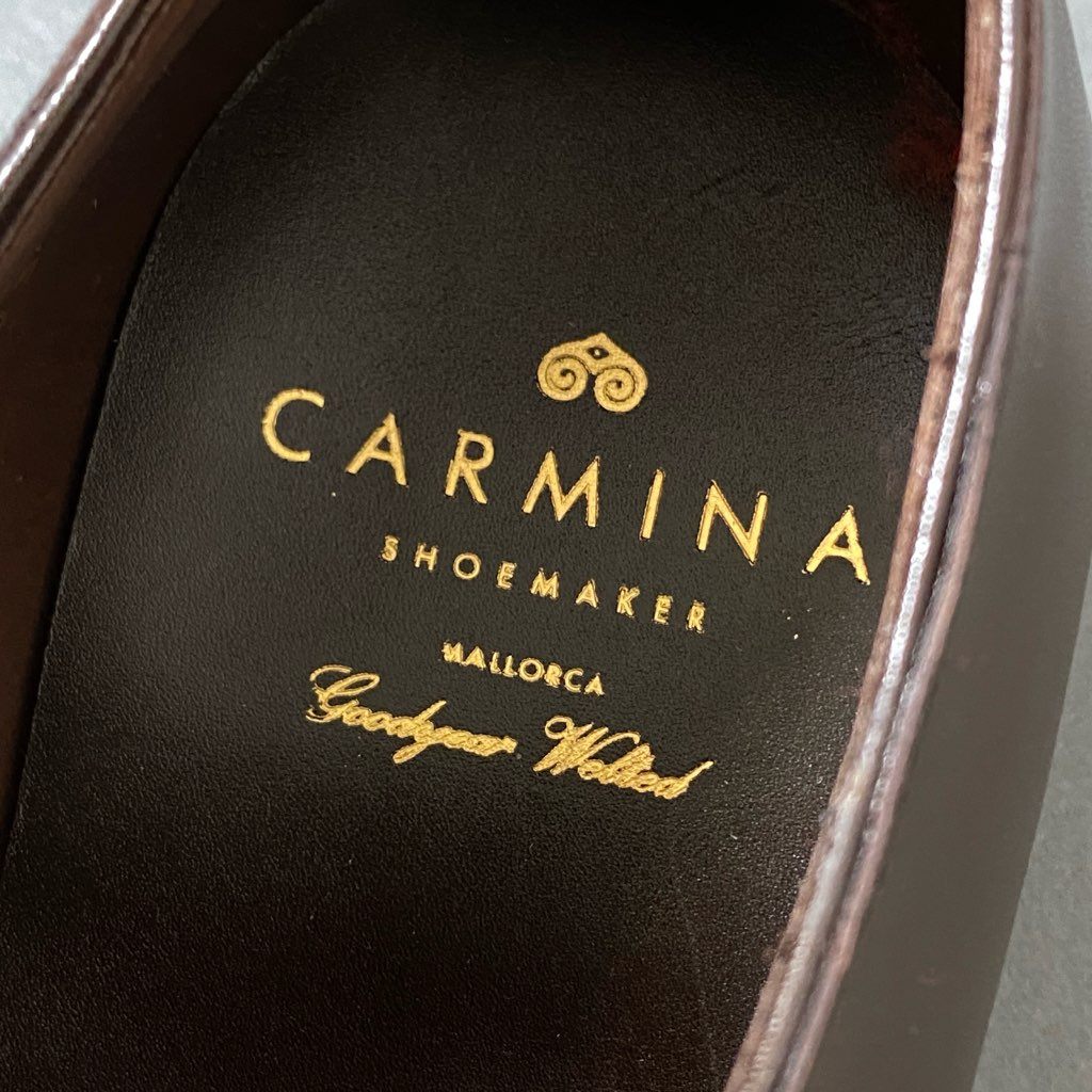 1f30 《極美品》 CARMINA カルミナ グッドイヤー ストレートチップ 内羽根 ドレスシューズ 革靴 ビジネスシューズ サイズ6 1/2 ダークブラウン メンズ 紳士靴