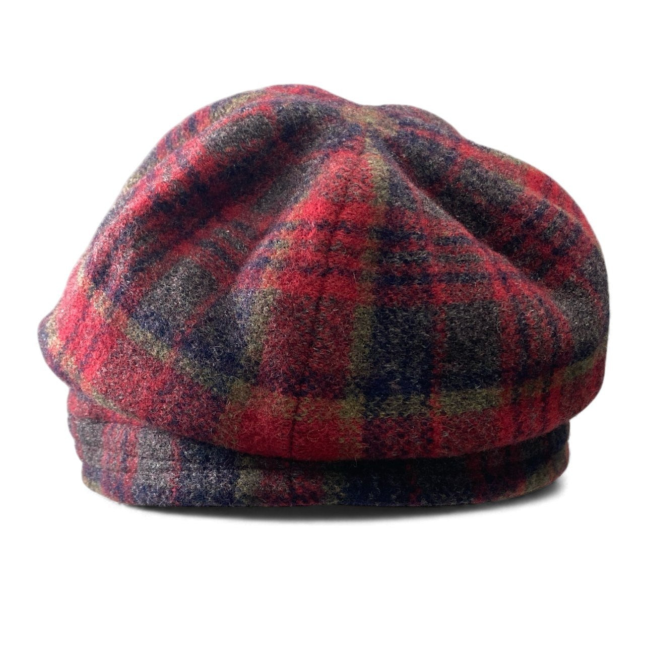 k16 《美品》 Vivienne Westwood ヴィヴィアンウエストウッド クロッシェハット メタルオーブ M レッド チェック柄 日本製 帽子 ヘッドウェア