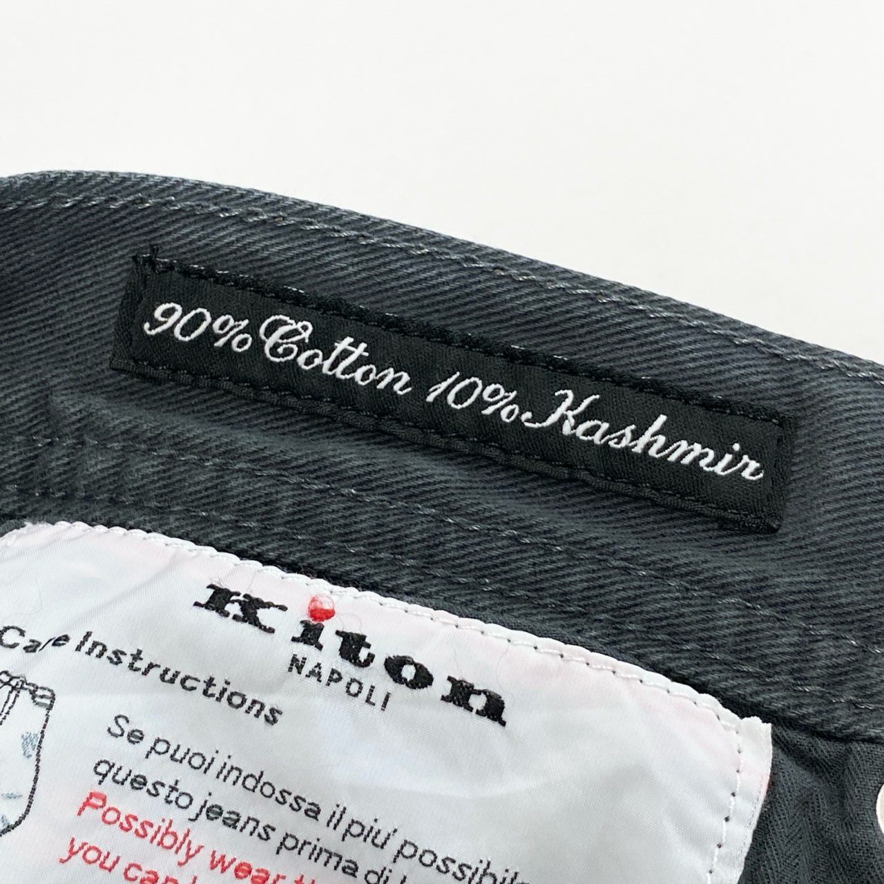 70i2 Kiton キトン キートン イタリア製 ブラックデニムパンツ ボトムス 5ポケット 33 M-Lサイズ ブラック コットン メンズo07t