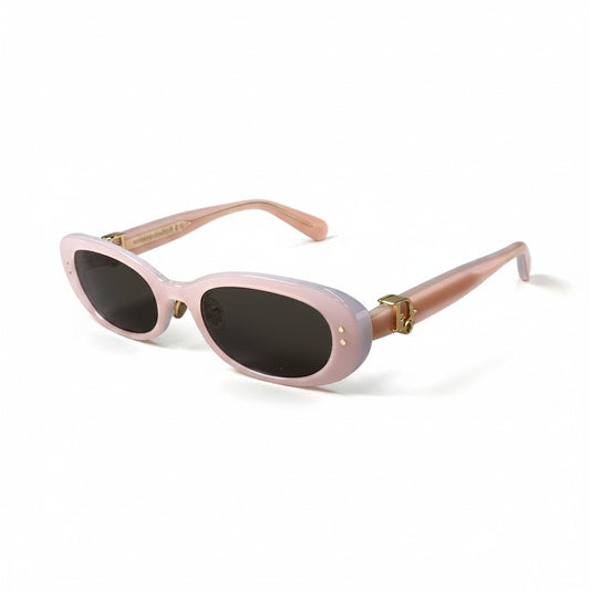 f10 【美品】 Dior Oblique ディオール オブリーク B1F バタフライ オーバル サングラス ゴールド メタルロゴ 40A0 54-20 145 パステルピンク&ブルー レディースta1