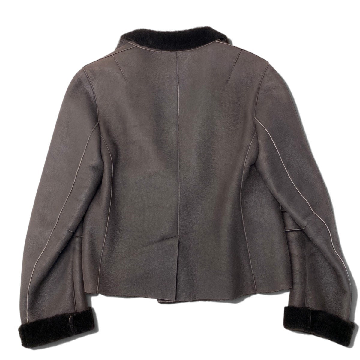 66j4 Neil Barrett ニールバレット ムートンコートジャケット リアルムートン イタリア製 Sサイズ ブラウン レザー レディース 女性用u02t