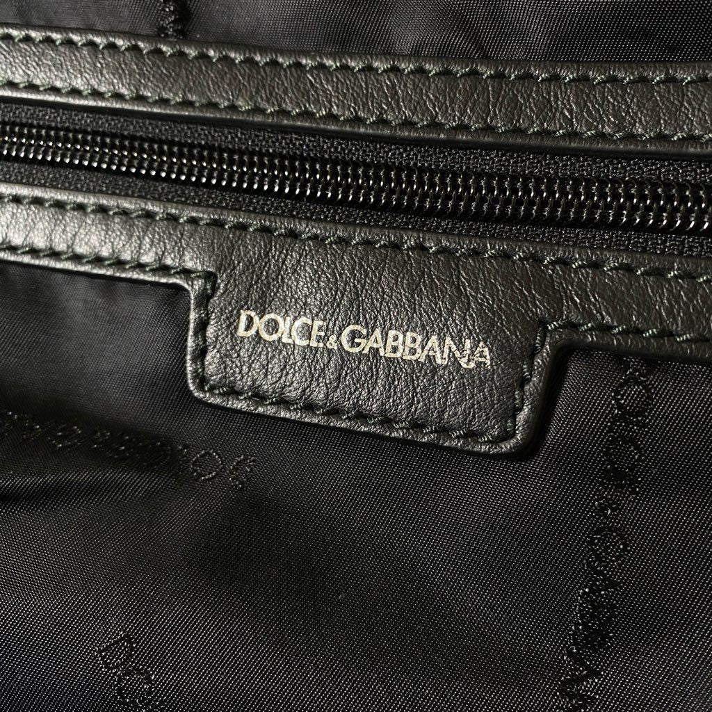 Dh3 DOLCE&GABBANA ドルチェアンドガッバーナ 2way レザーバッグ トートバグ ショルダーバッグ ロゴプレート  ブラック レザー