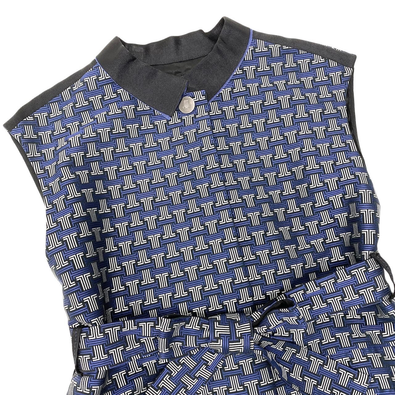 If8 【未使用タグ付】 LANVIN COLLECTION ランバンコレクション 定価16.5万円 セットアップ モノグラム ジャガーベスト ハーフパンツ サイズ36 ブルー レディース 女性用u02t