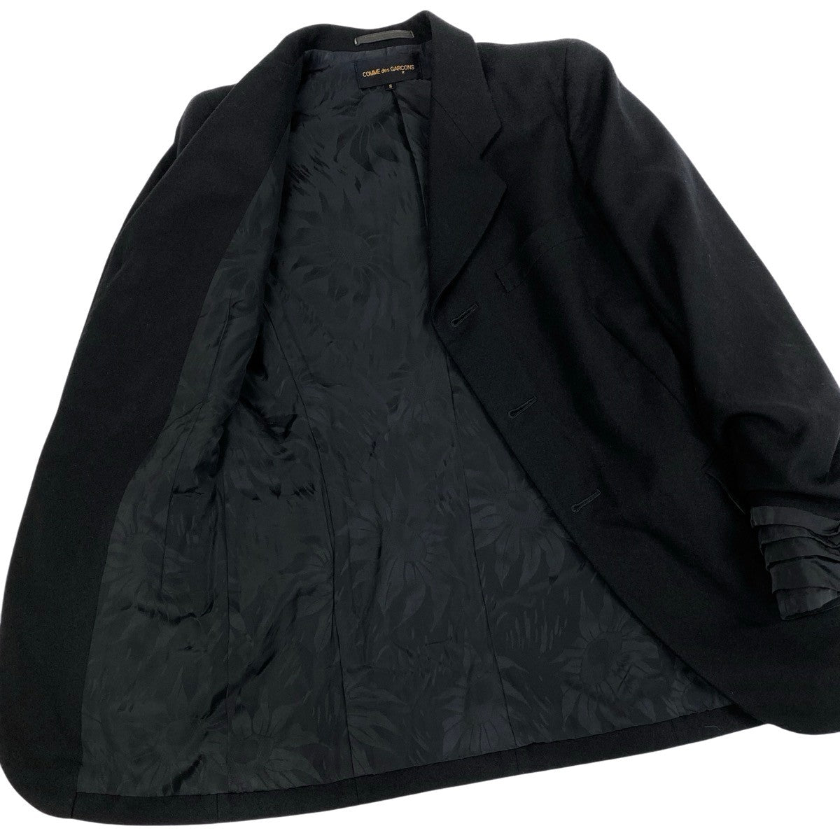 Mg3 COMME des GARCONS コムデギャルソン カフスドレープ テーラードジャケット Draped Cuff Tailored Blazer サイズM ブラックt18r