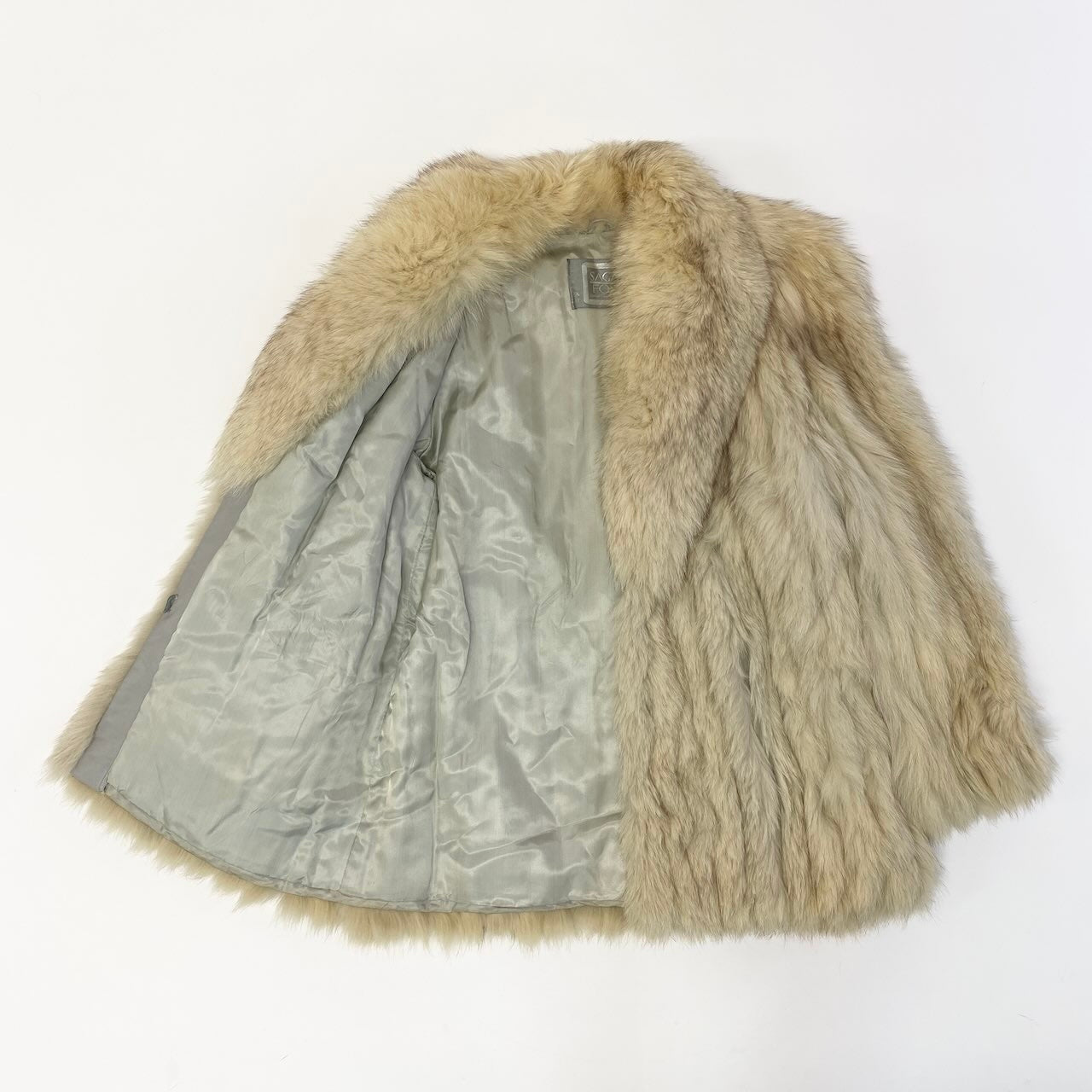 14c21 SAGA FOX サガフォックス 銀サガ ブルーフォックス ファーコート サイズ9 ホワイト 本毛皮 Blue Fox Fur Coatt18r