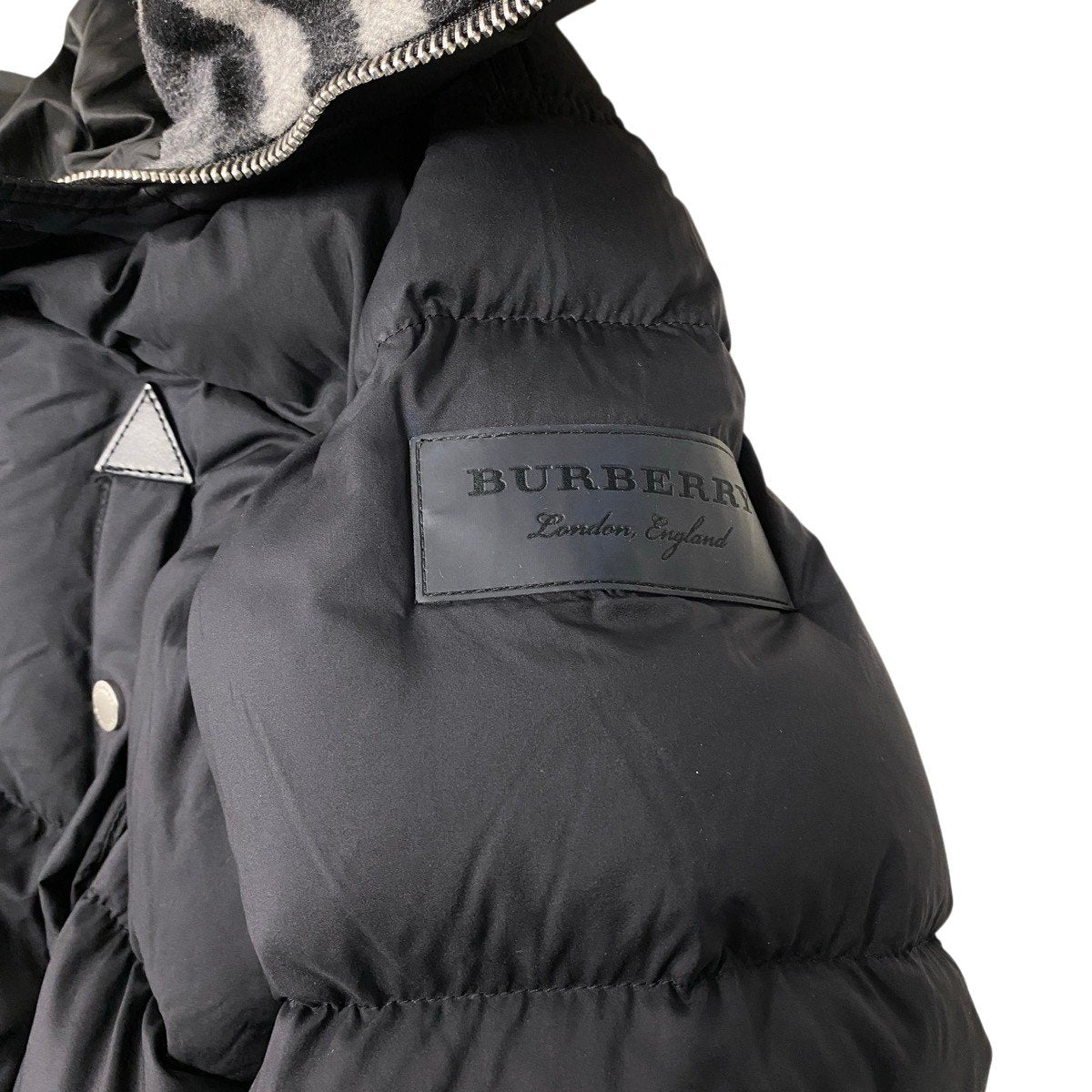 59f18 BURBERRY バーバリー ファー付 フーデッド ダウンコート 4059148 サイズ48 ブラック Down Coatt18r