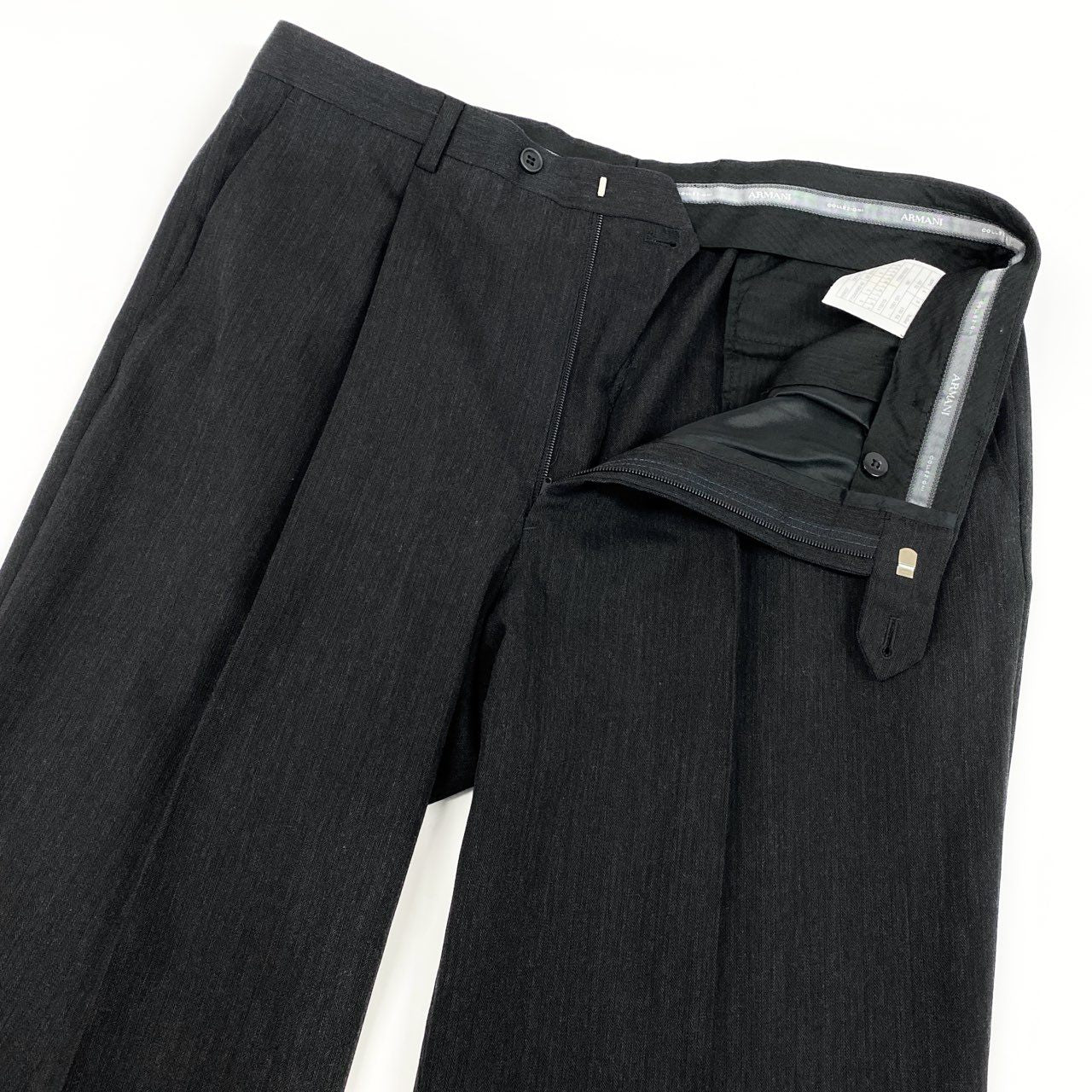 3d15 ARMANI COLLEZIONI アルマーニコレッツォーニ セットアップスーツ シングルスーツ 54/R ダークグレー ウール100％ メンズ 紳士服o07t