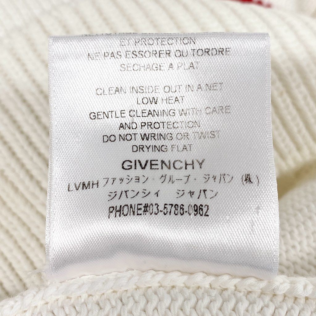 7L22 GIVENCHY ジバンシィ 長袖ニットセーター  コットンニット トップス 胸元ロゴ ホワイト コットン100％ メンズo07t