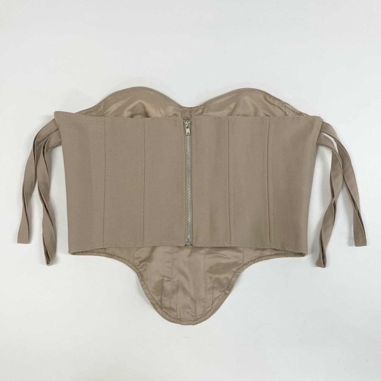 60j27《極美品》rokh ロク 22SS クロップドコルセット オフショルダートップス R0CA202 38サイズ ベージュ レディースu02t