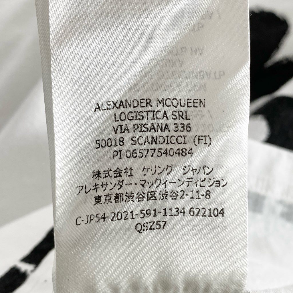 83h27 イタリア製 ALEXANDER McQUEEN アレキサンダーマックイーン 半袖Tシャツ カットソー トップス ペイントロゴ 622104 M ホワイト コットン100％ メンズ 紳士服