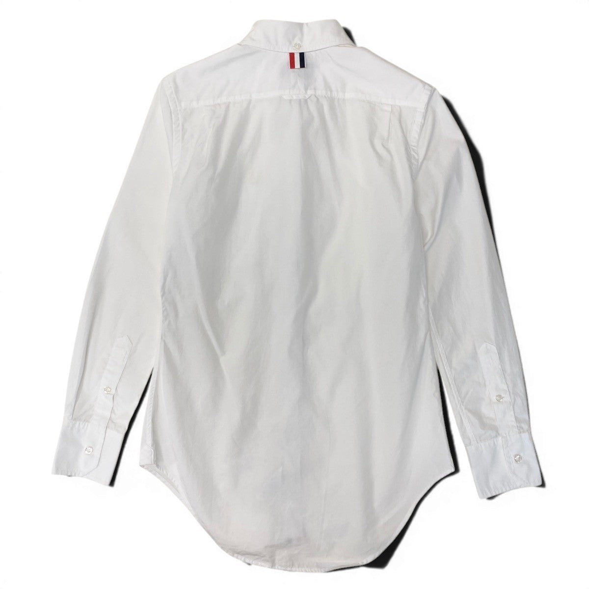 Ef26 THOM BROWNE. トムブラウン オックスフォードシャツ トリコロールテープ 長袖シャツ レディース 女性用 38 ホワイトu02t