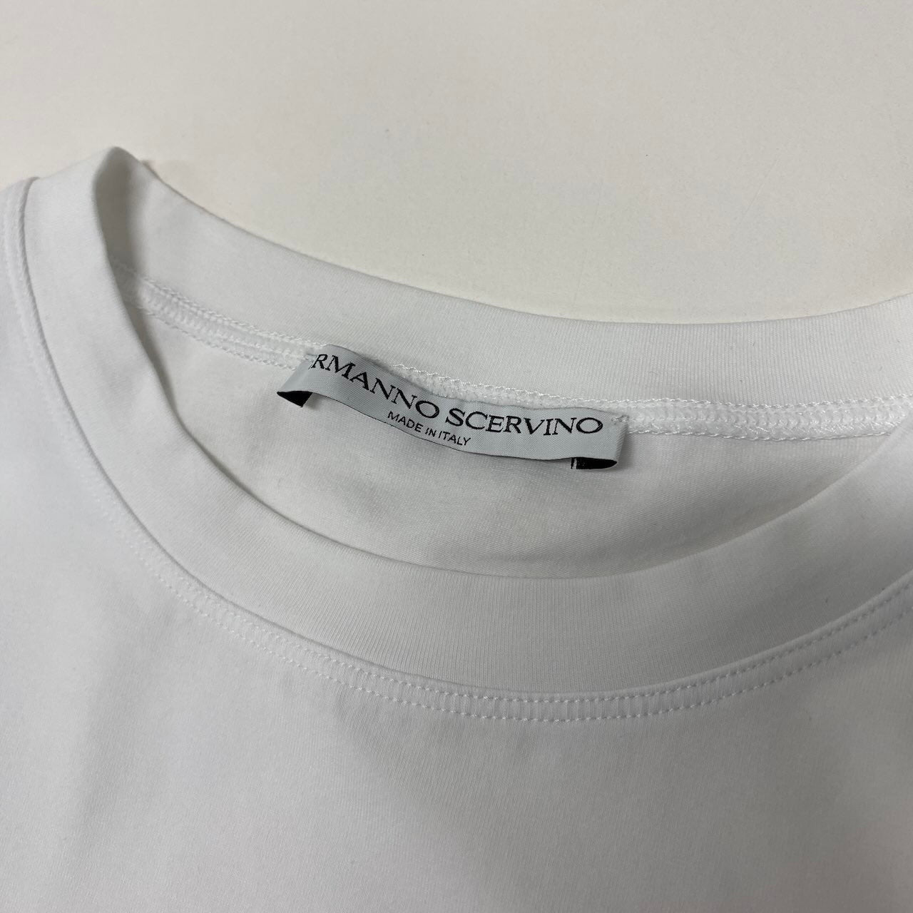 23e11【美品】ERMANO SCERVINO エルマノシェルビーノ 花柄レース半袖Tシャツ カットソー ストレッチ トップス 42サイズ ホワイト レディース 女性用t18r